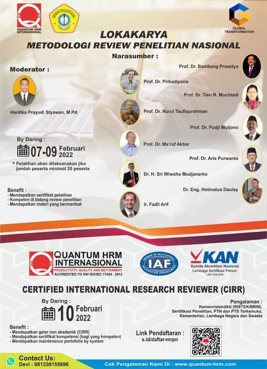 Lokakarya dan Sertifikasi Reviewer Penelitian Nasional