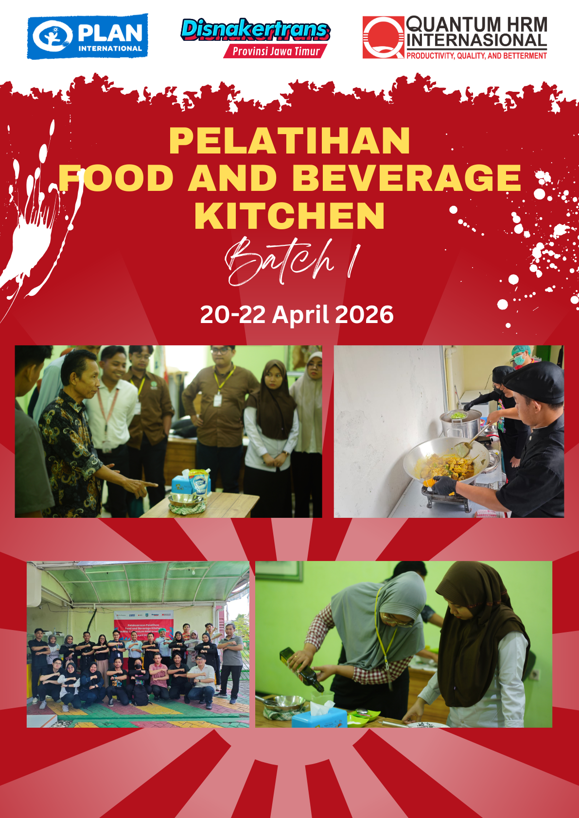 Pelatihan Food and Beverage Kitchen Batch 1 Siapkan Kaum Muda Surabaya dan Sidoarjo Siap Kerja di Industri Kuliner