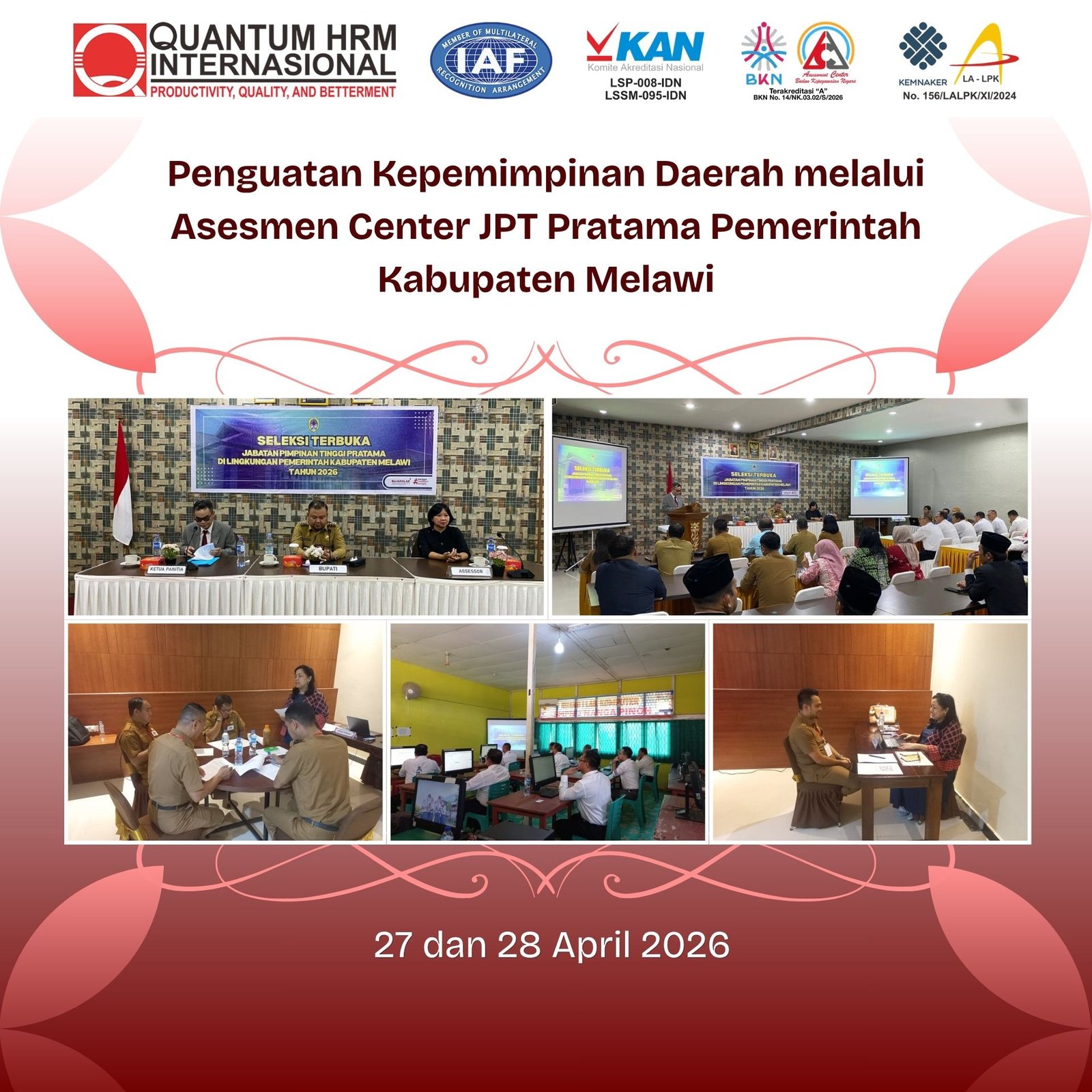 Penguatan Kepemimpinan Daerah melalui Asesmen Center JPT Pratama Pemerintah Kabupaten Melawi