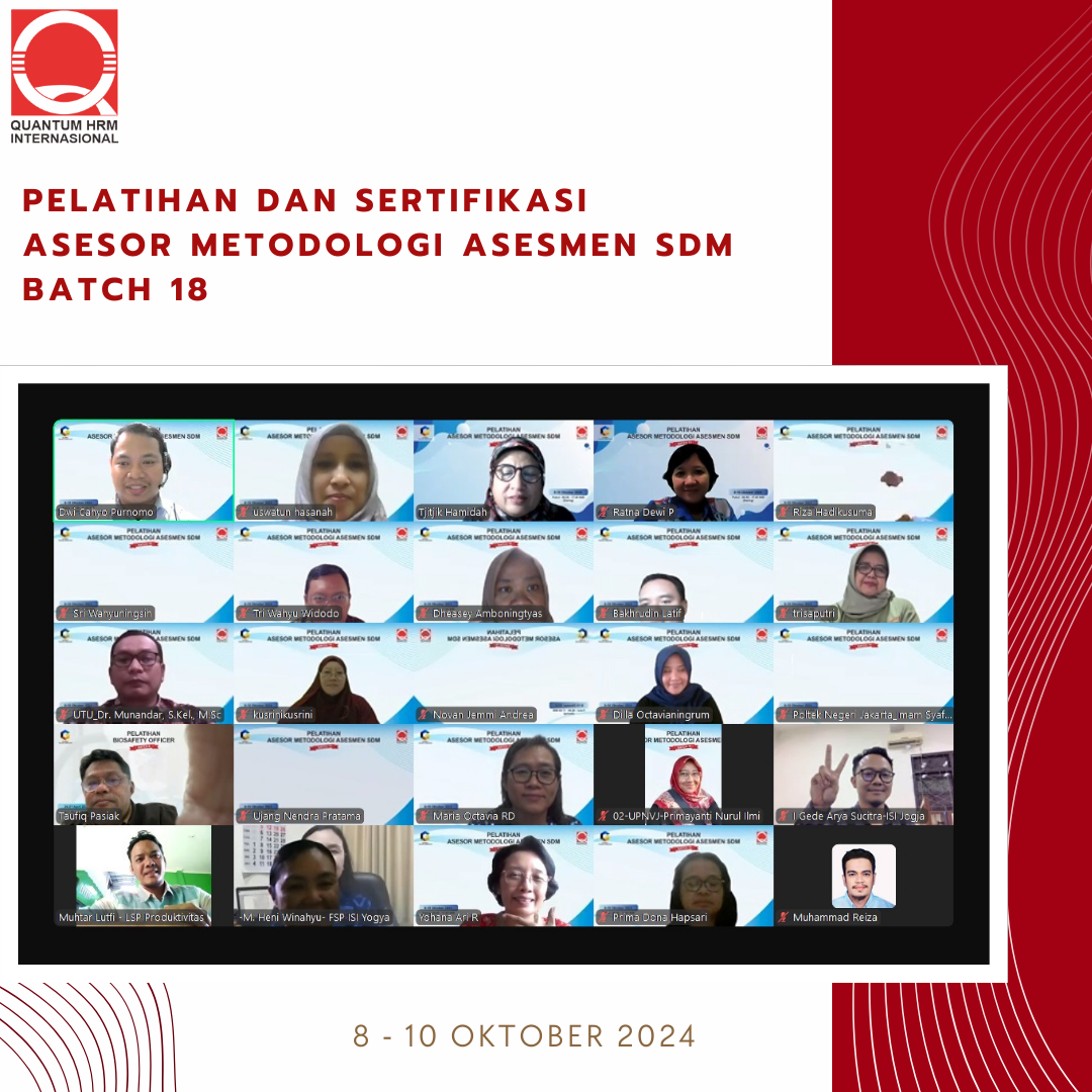 Pelatihan dan Sertifikasi Asesor Metodologi Asesmen SDM (CIPA) Batch 18