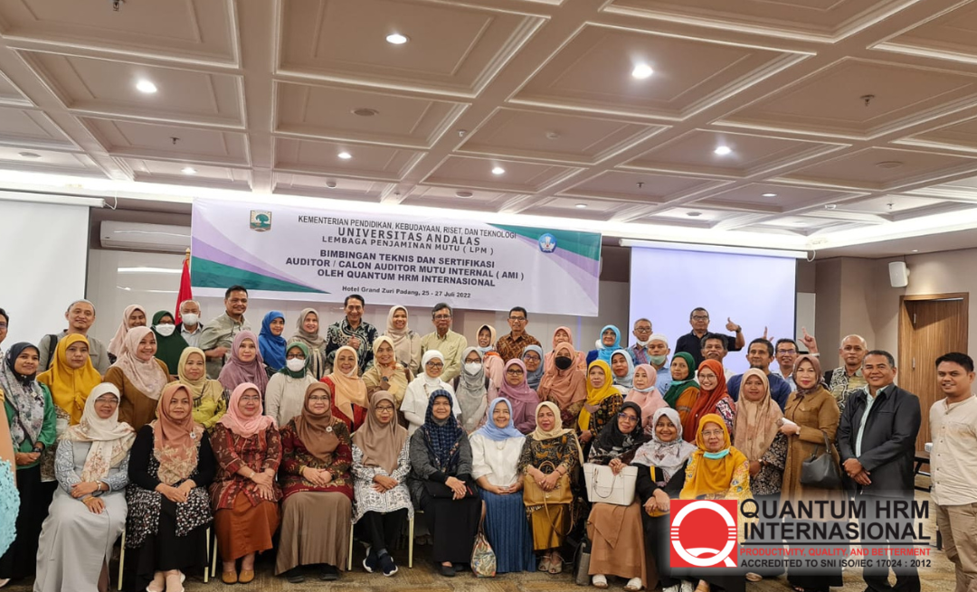 Bimbingan Teknis dan Sertifikasi Auditor / Calon Auditor Mutu Internal (AMI) Universitas Andalas