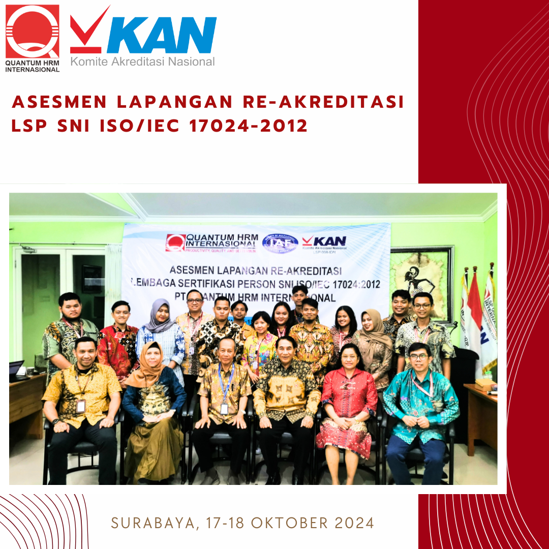 Asesmen Lapangan Re-Akreditasi SNI ISO/IEC 17024:2012  PT Quantum HRM Internasional