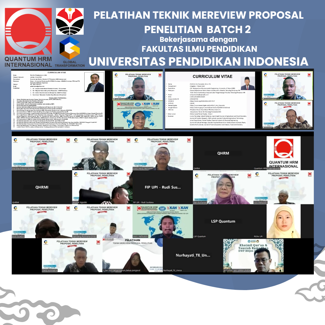 Pelatihan Teknik Mereview Proposal Penelitian Batch 2 bersama Universitas Pendidikan Indonesia