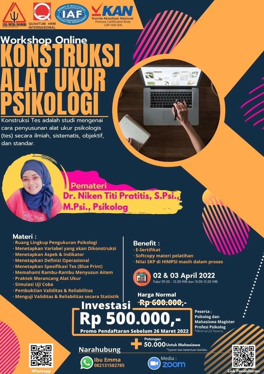 Workshop Â Konstruksi Alat Ukur Psikologi