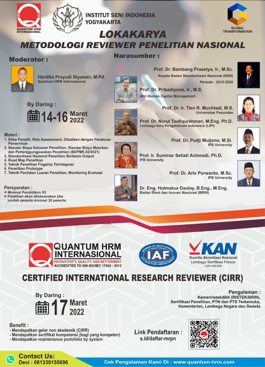 Lokakarya dan Sertifikasi Metodologi Reviewer Penelitian Nasional