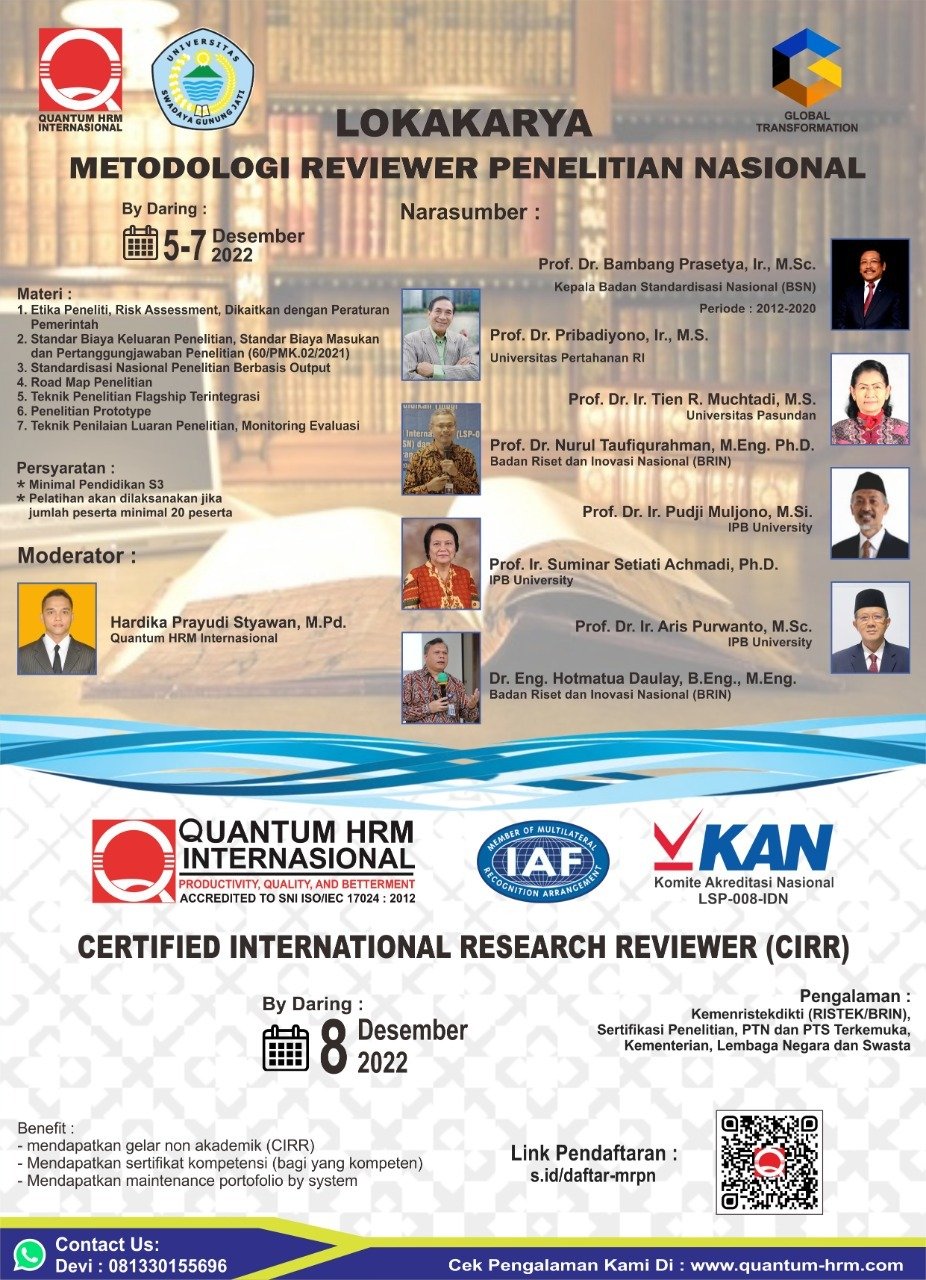 Lokakarya dan Sertifikasi Metodologi Reviewer Penelitian Nasional