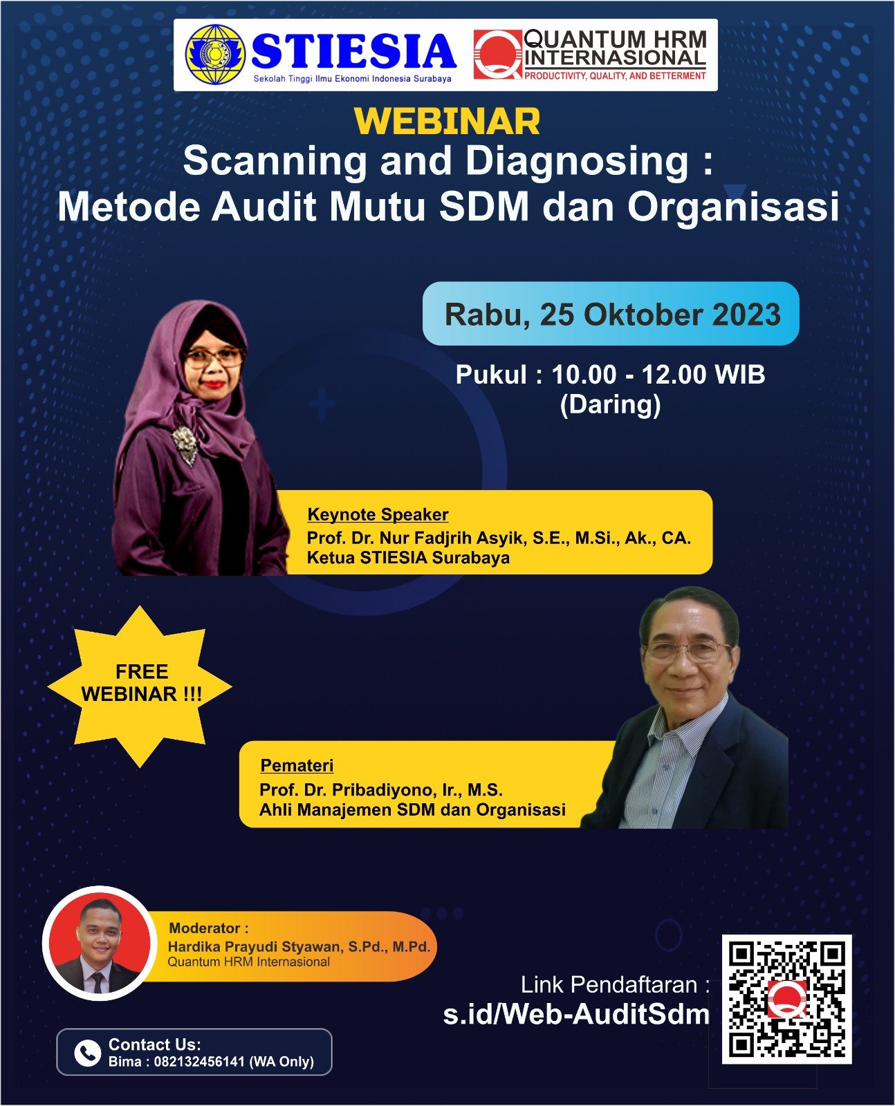 WEBINAR “SCANNING AND DIAGNOSING: METODE AUDIT MUTU SDM DAN ORGANISASI