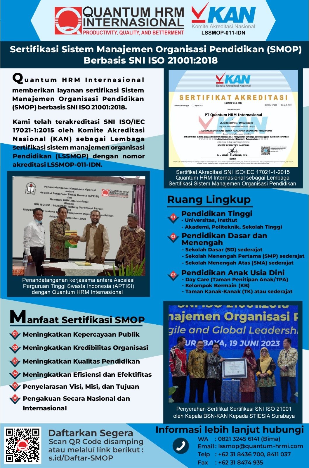 PROGRAM SERTIFIKASI SISTEM MANAJEMEN ORGANISASI PENDIDIKAN BERBASIS SNI ISO 21001:2018